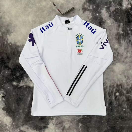 Pull Blanc Zippé - Brésil